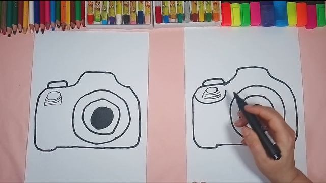 Как Нарисовать Веселый Фотоаппарат . How to Draw a Funny Camera смотреть онлайн