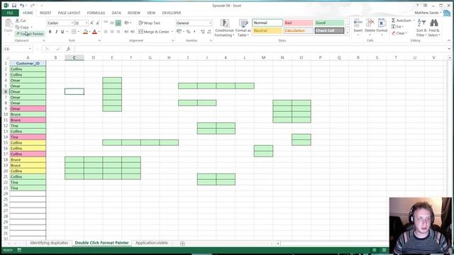 Weekly Excel Hacks - Episode 04 - Identify Duplicates/Format Painter/Application.visible