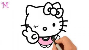 Как нарисовать Hello Kitty Раскраска Видео Для детей