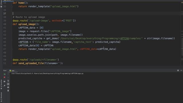 cAPTCHA text identification | machine learning Projects | deep learning projects | python | fronten