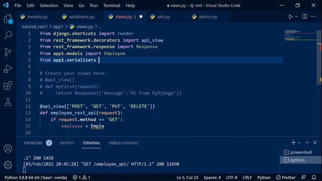 Serializer and serialization and CRUD API using Function Based View in Django Rest Framework(2022)