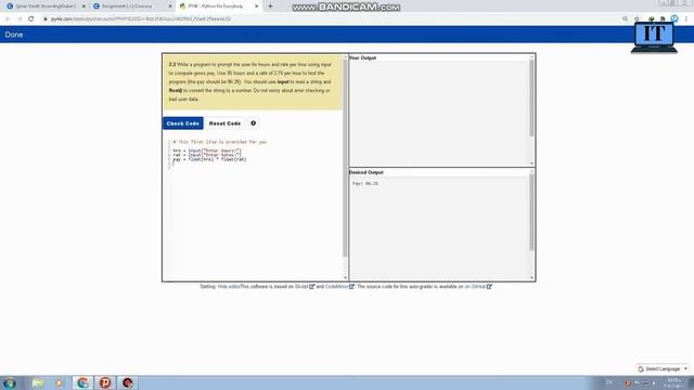 Coursera : python for everybody assignment 2.3 solution  (getting started with python ) week 4