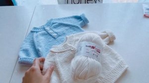 Обзор нового МК//свитер спицами// все размеры до 1,5 лет// классический свитер на новорождённого//