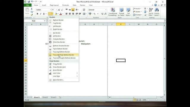 How to Learn MS Excel in Malayalam | Borders | Part 6