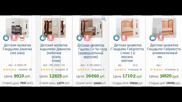  Детская кроватка гандылян  Кроватка гандылян детская