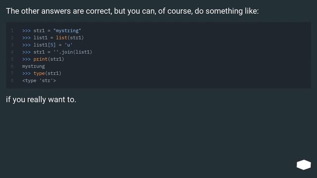 'str' object does not support item assignment