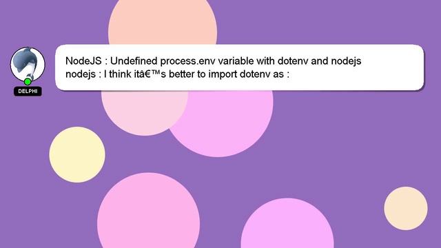 NodeJS : Undefined process.env variable with dotenv and nodejs смотреть онлайн