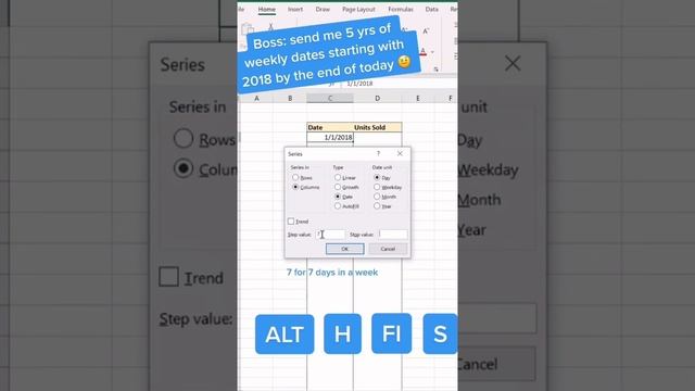 Built any date series with this trick. @excelcheatfun #excel#excelshortcuts#exceltips#lovework