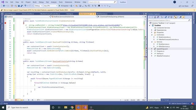 Download Azure Blob file in zip Format using .Net Core | Part-3| Azure Blob Storage | .Net Core API