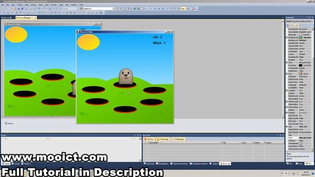 C# Tutorial - How to make simple Whack a mole game in visual studio смотреть онлайн