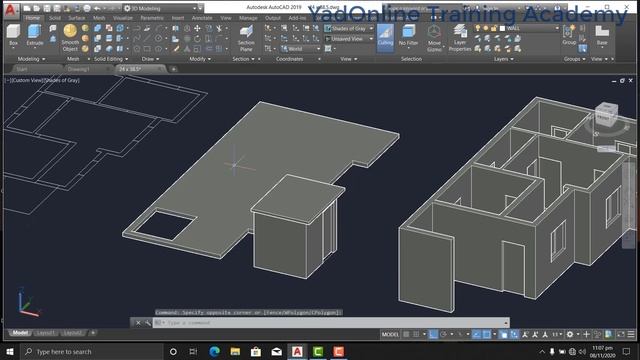 how to make Complete 3D of 2D Floor Plan in AutoCAD 2019 | 3.5 marla plot 3D Designing in AutoCAD смотреть онлайн