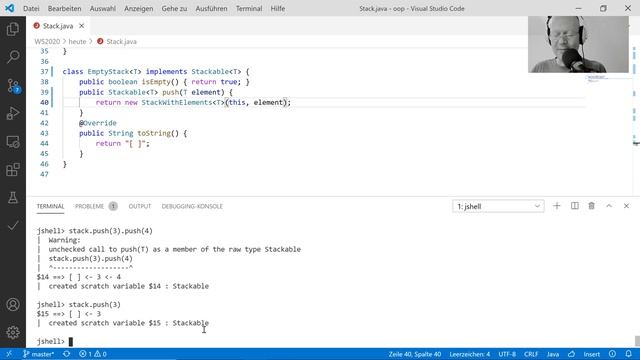 Wie programmiert man einen Stapel in Java (Teil 2) смотреть онлайн