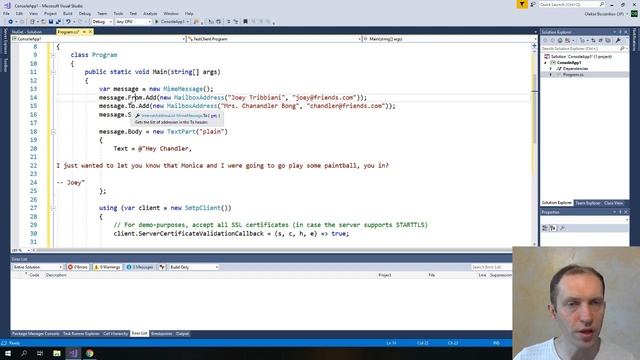 Использование локального SMTP сервера для тестирования электронных писем. Отправка писем в .NET смотреть онлайн