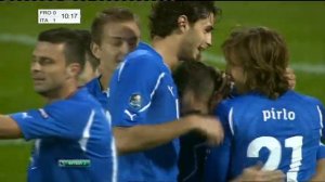 Гол Кассано в матче "Фарерские острова - Италия" 0:1