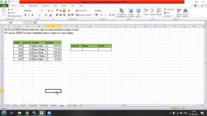 Match and Index function in Excel