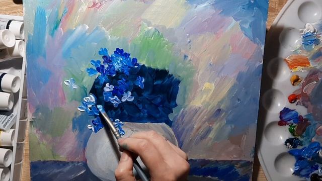 РИСОВАНИЕ ДЛЯ НАЧИНАЮЩИХ - НЕЗАБУДКА. Живопись маслом,акрилом,гуашью.