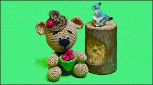 Вязание Мишки крючком в шляпе. Мастер класс вязания игрушки крючком. Часть 1.