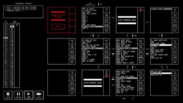 Моя пузырьковая сортировка в TIS-100 (level: Sequence Sorter) смотреть онлайн