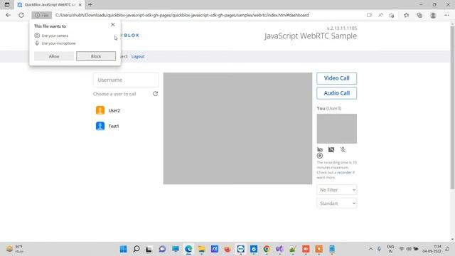 Audio and Video Call using Quickblox javascript sdk webrtc смотреть онлайн