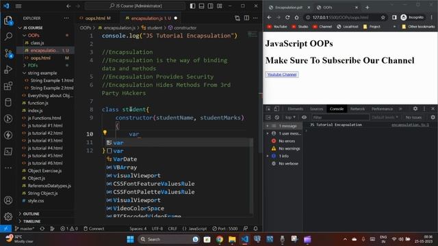 Encapsulation : JS OOP | Data & Method Binding | JavaScript Tutorial 2023 Hindi #18 | Mohit Prajapa
