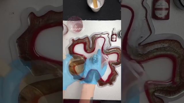 Блюдо из эпоксидной смолы цветок resinart handmade flower bowl