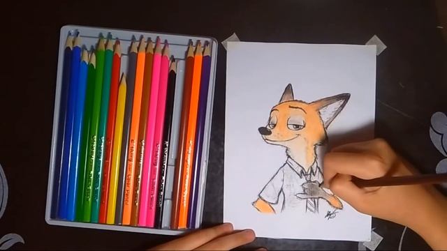 Раскраска скетча Ника Уайлда. Основы свето-тени смотреть онлайн