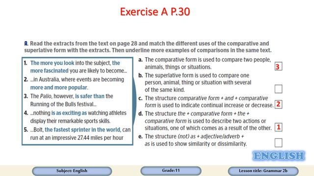Grade 11 Humanities English Grammar 2b Comparisons смотреть онлайн
