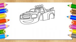 Вспыш и чудо-машинки - Учимся рисовать - Раскраска - Учим цвета - Мультик про тачки