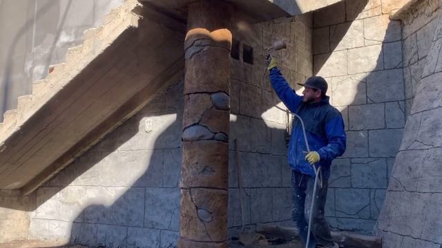 ☝️Красим Акриловыми красками камень на колонне из Арт бетона? смотреть онлайн