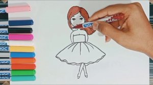 How To Draw Cute Doll Drawing | Drawing For Kids | Dolls Drawing