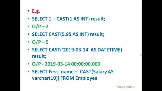 CAST function in MS SQL Server