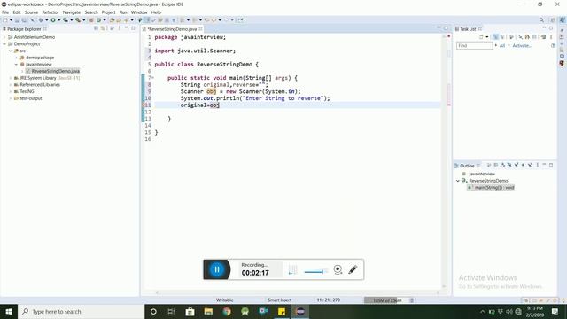 Java code for print reverse string #javacode #string