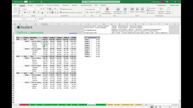 Часть одного из уроков курса «Лёгкий старт в Excel» смотреть онлайн