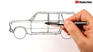Как нарисовать машину ВАЗ 2102