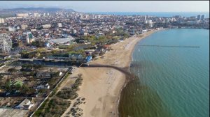 #Анапа 4К с высоты птичьего полета. Сезон близко Чёрная вода в Анапке. Парк Джунгли Центральный пля