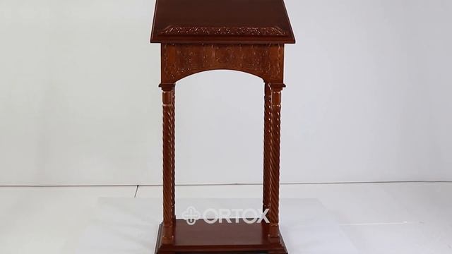 Аналой центральный "Суздальский", цвет "кипарис", колонны, резьба смотреть онлайн