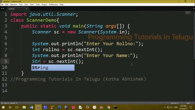 Scanner in Java in Telugu || Getting input from the user in java telugu || Kotha Abhishek смотреть онлайн