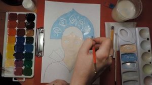 Рисуем портрет снегурочки