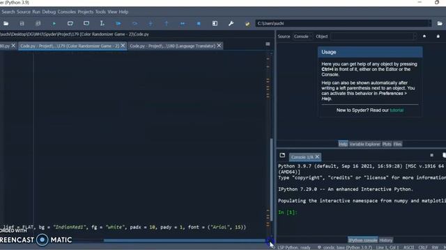 Darsh Garg / Project - 179 (Color Randomizer Game - 2) / WhiteHat Jr / Python Coding / Spyder смотреть онлайн