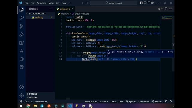 How to Draw Mona Lisa Image just using Python in only 300 sec