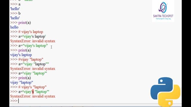 7 | Data Type : Strings in Python # Python  Tutorial  in Tamil