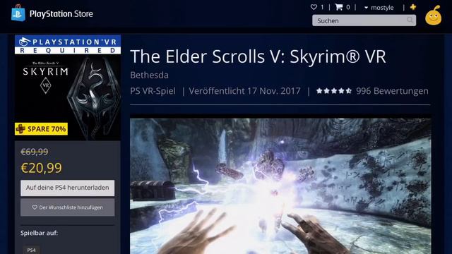 mo fun VR / PSVR sales 4.7 -26.7.2018 / Skyrim VR = 21 EUR / deutsch / german смотреть онлайн