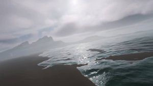 Unity3d HDRP рендер, полет над островом