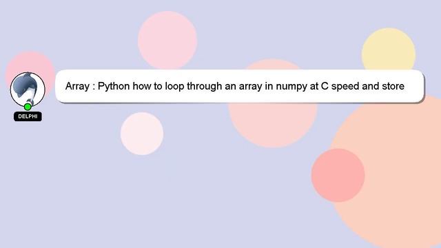 Array : Python how to loop through an array in numpy at C speed and store some positions смотреть онлайн