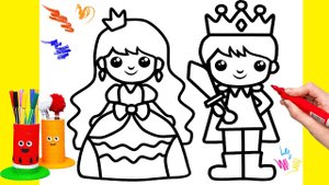 How to draw a prince and princess for kids/Как нарисовать принца и принцессу для детей