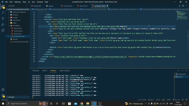 Website designing for machine learning project | Movie Recommender system | Deploy ML project