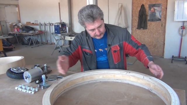 Обойма заднего орбитального колеса из фанеры для реверс трайка, ( Hubless wheel, osmosis wheels ) смотреть онлайн