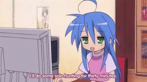 Konata plays a MMO