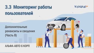 3-3 Альфа-Авто. Мониторинг работы пользователей. Дополнительные реквизиты и сведения (Часть 8)