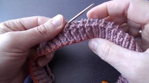 Фиксированный отворот для шапки спицами